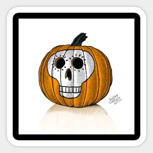 Pumpkin Skull Sticker